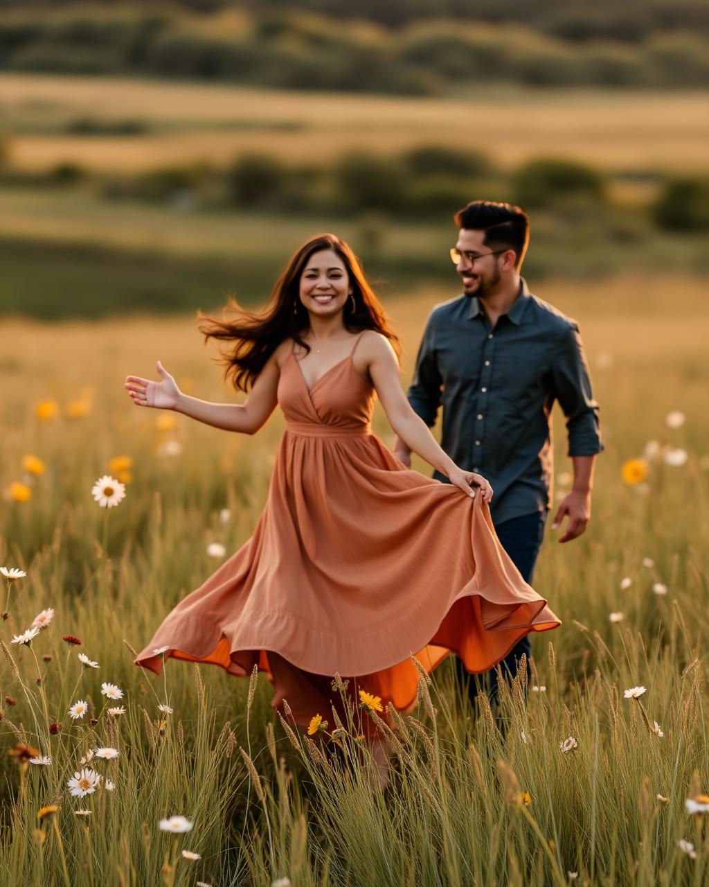Twirling in a field of wildflowers
